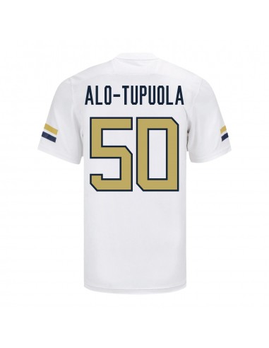 Georgia Tech Adidas Football Student Athlete 50 Santana Alo-tupuola White Football Jersey Par le système avancé 