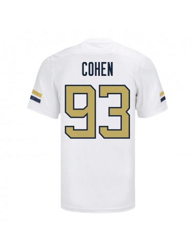 Georgia Tech Adidas Football Student Athlete 93 Drew Cohen White Football Jersey hantent personnes