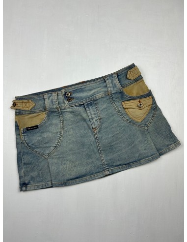 Blue denim low rise mini skirt (M) prix