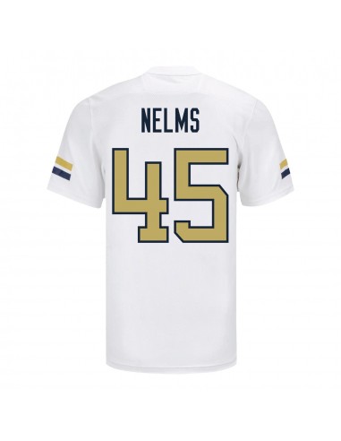 Georgia Tech Adidas Football Student Athlete 45 Andrew Nelms White Football Jersey soldes