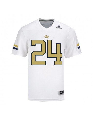 Georgia Tech Adidas Football Student Athlete 24 Trenton Davis White Football Jersey 2024