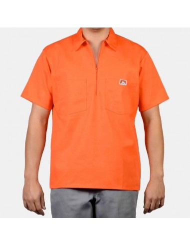 1/2 Zipper Short Sleeve - Orange une grave pollution 