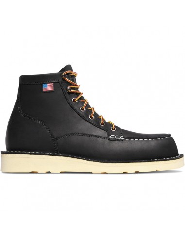 Men's 6" Bull Run Moc Toe Boots - Black destockage