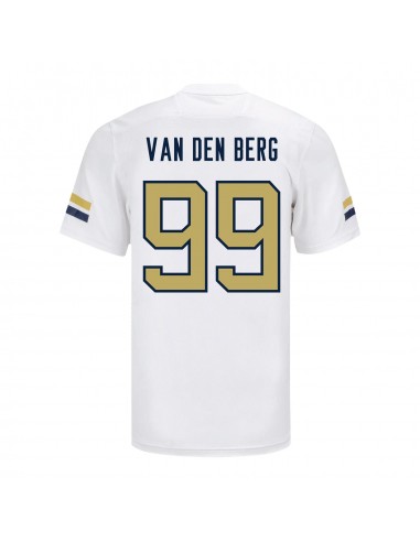 Georgia Tech Adidas Football Student Athlete 99 Jordan Van Den Berg White Football Jersey 50-70% off 