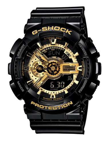 GA-110 Series Watch GA110GB-1A - Black and Gold Pour