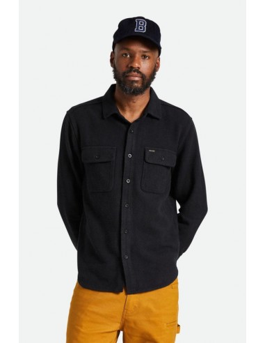 Bowery Textured Loop Twill Overshirt - Black Comparez et commandez 